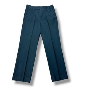 Gucci Uniform Wool Mohair Deep Teal Blue Green Pants Straight Sz 40 US 29x27